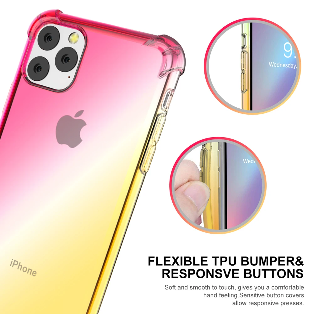 Гибридный прозрачный чехол безопасности для iPhone 11 Pro Max мягкий силиконовый