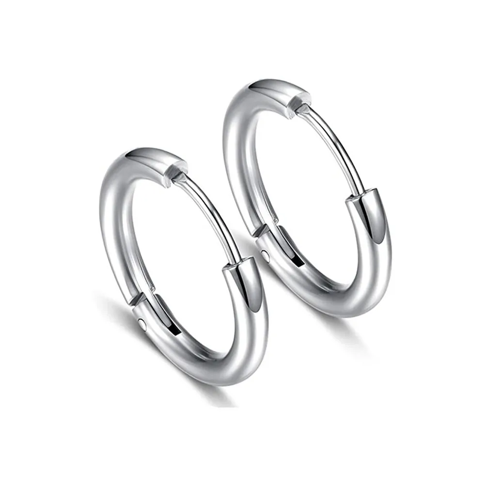 

2021 New Stainless Steel Hoop Earrings For Womens Men Punk Geometry Earrings Gold Round Circle Hoops Earring Hip Hop Jewelry