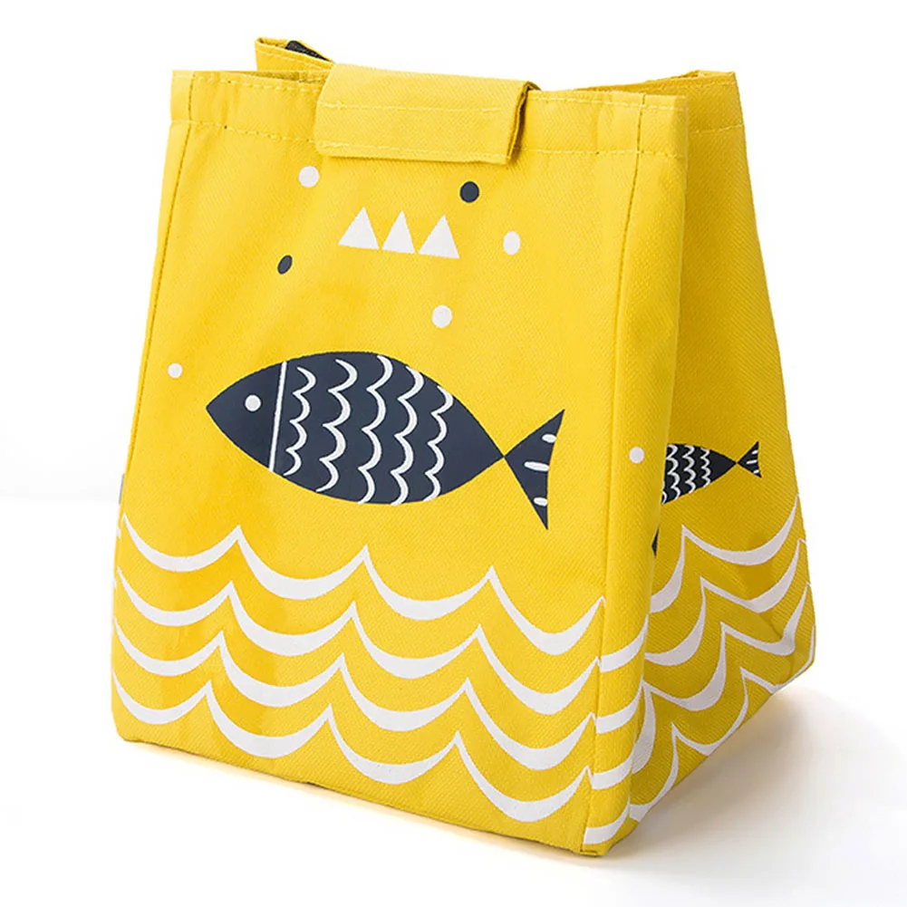 

Storage Lunch Bag Handbag Little Fish Pattern Thermal Insulated Large Capacity Tote Oxford Cloth Container Food Pouch Portable