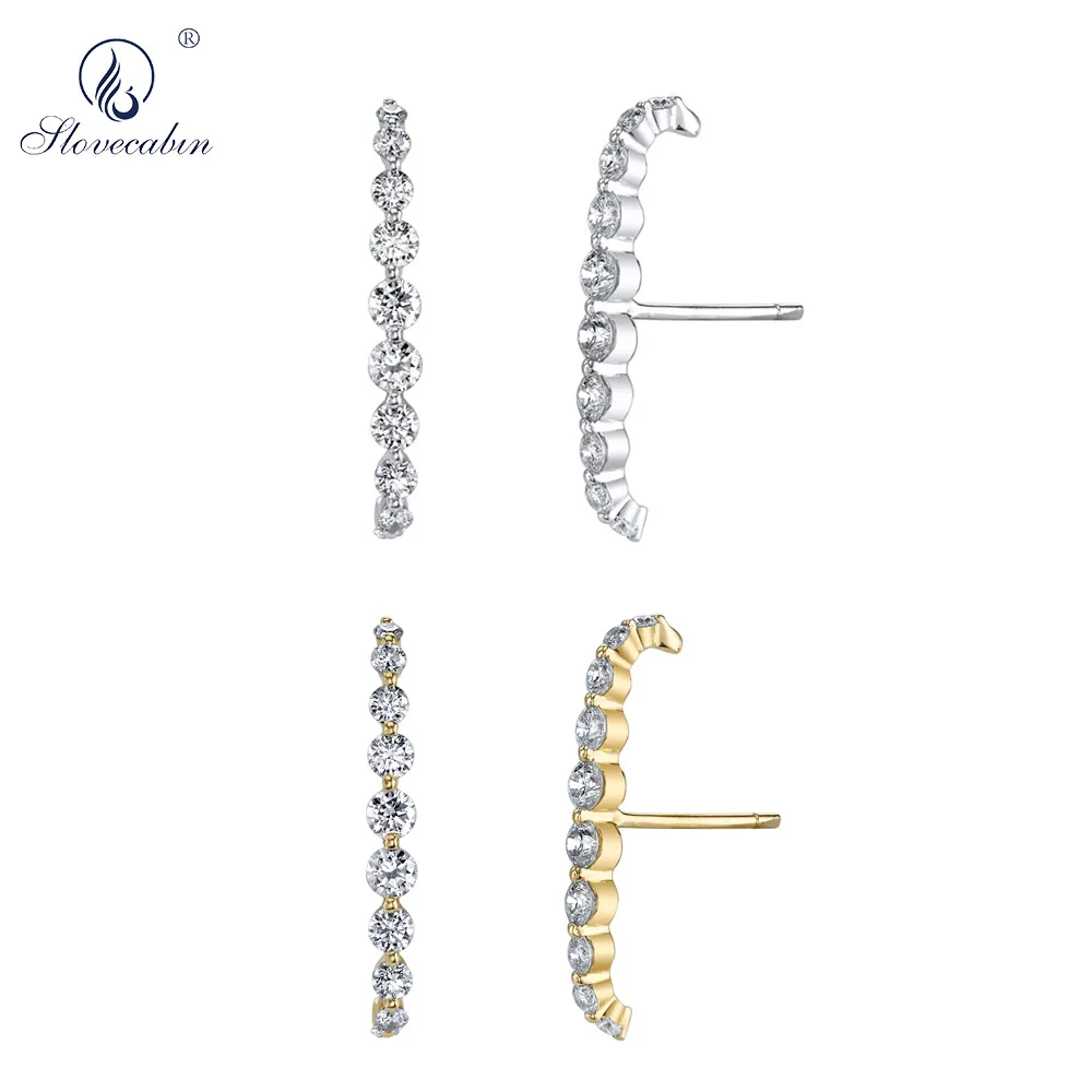 Крупные серьги гвоздики из серебра 925 пробы с фианитами|Серьги-гвоздики| |