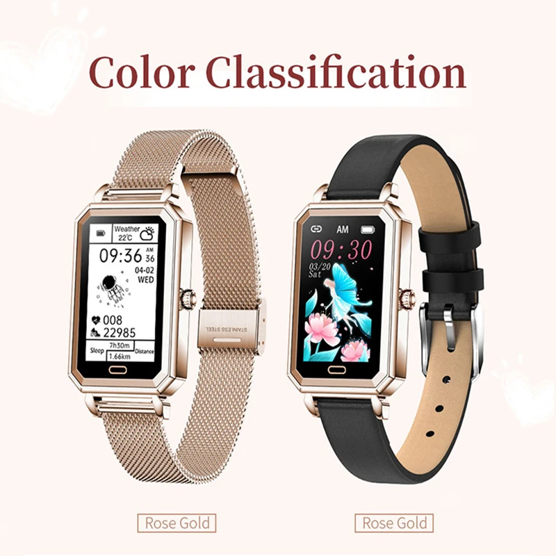 

New HT2 Smart Watch Women Wearable Device Bracelet Heart Rate Fashion Retro Wristwatch Ladies Green Clock Valentine Day Present