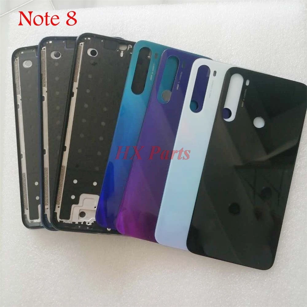 Для Xiaomi Redmi Note 7 Передняя рамка Корпус + стеклянная крышка батареи задняя дверь