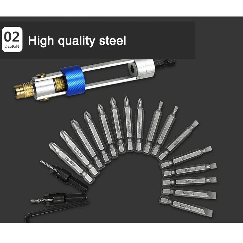 

Drill Flip Drive Kit 20pcs Multi-function Drill Bit Set Quick Easy Operation YG