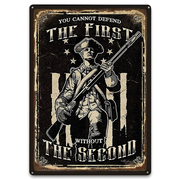 

River'S Edge First Amendment Tin Sign Cafe Decor Plaques Signs Bar Metal Tin Sign(Visit Our Store,