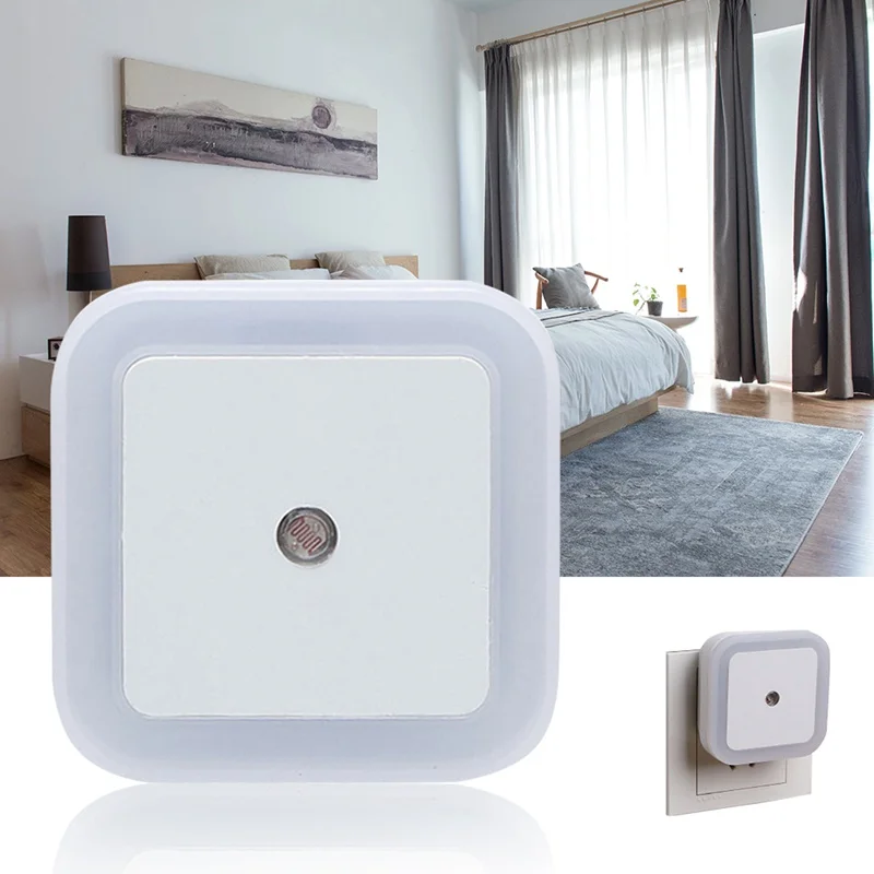 1 шт. EU/US Plug Светодиодный Ночник светильник с датчиком управления Ночной