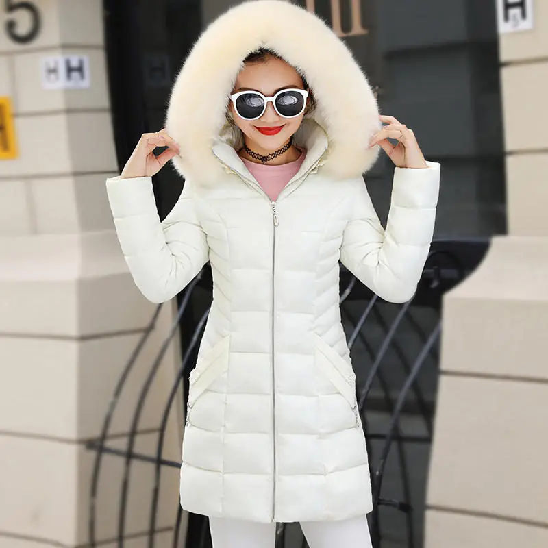 

3XL Fashion Women Winter Jacket Warm Hooded Fur Collar Female Womens Winter Coat Parkas Thicken Down Cotton Coat Outerwear Q2922