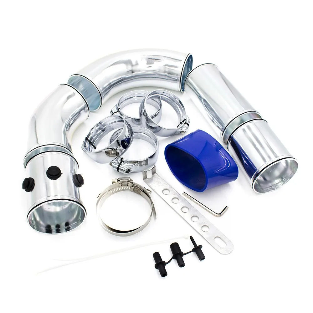 

3" 76mm Air Intake Pipe Universal Aluminum alloy intake pipe Kit Turbo direct cold air Filter injection system