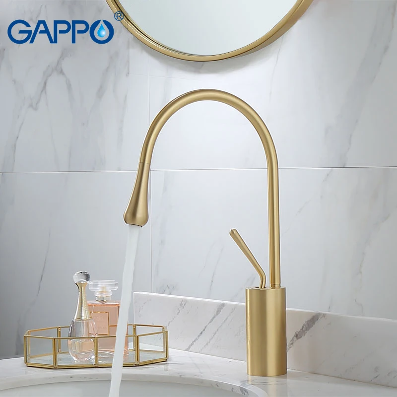 Смесители для умывальника GAPPO черный кран ванной комнаты высокие краны Водопад