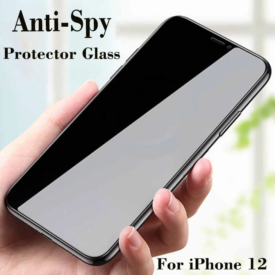 10pcs Anti Peep Spy Full Cover Protective Glass For iPhone 1312 Pro max Privacy Screen for iPhone 12Pro Protector Glass