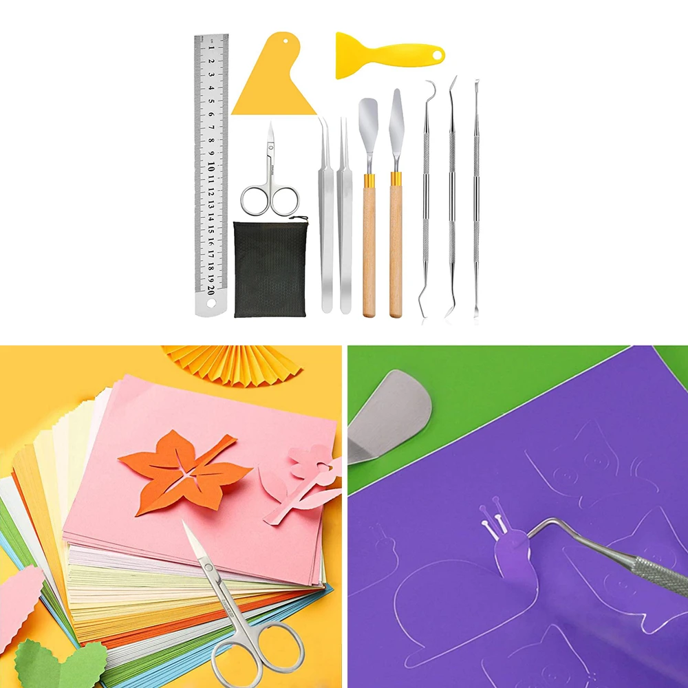 

Diy 11 Pieces Craft Supplies Vinyl Weeding Tool Set Basic Vinyl Tool Kit for Weeding Vinyl Silhouettes Cameos Lettering Handmade