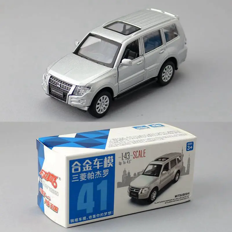 

Литая металлическая игрушка в масштабе 1:43, модель Mitsubishi Pajero 4WD Turbo SUV, образовательная коллекция, подарок для детей