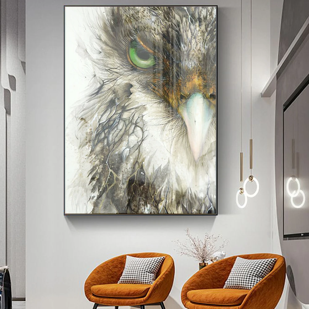 Абстрактная живопись красочные животные орлан и птица картина для офиса