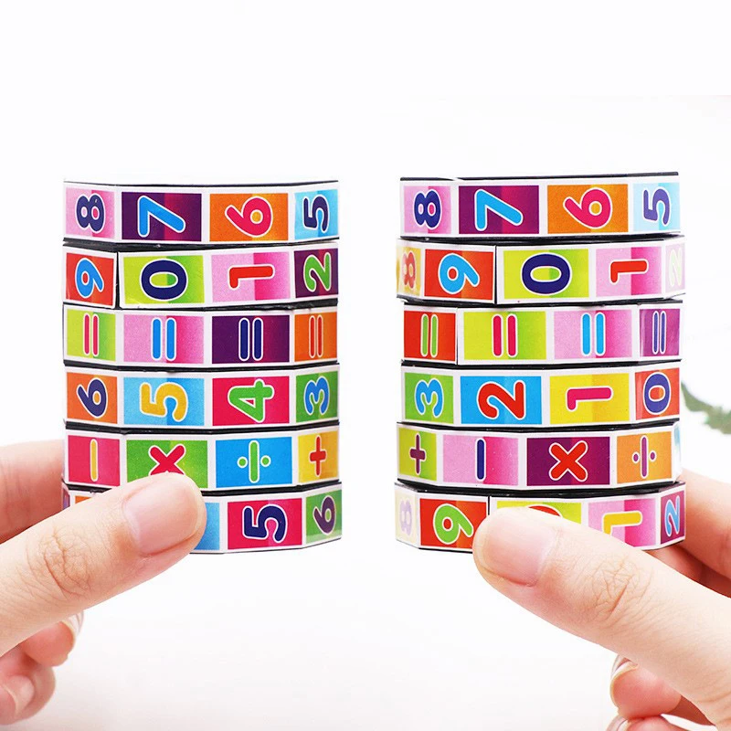 Learning Educational Montessori Math Toy Rotating number magic cube Puzzle Cube For Kids children Number arithmetic Training Fun | Игрушки и