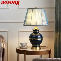 aosong ceramic table lamps brass desk light dimmer modern home decoration for living room dining room bedroom