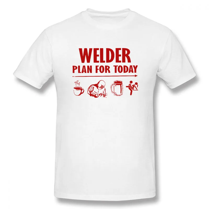 Повседневная план на сегодня кофе сварщик пиво секс футболка мужская круглая шея