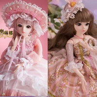 beauty 60cm princess bjd doll 21 movable jointed diy bjd dolls toys dress 3d eyes make up doll women diy toy gift for girls