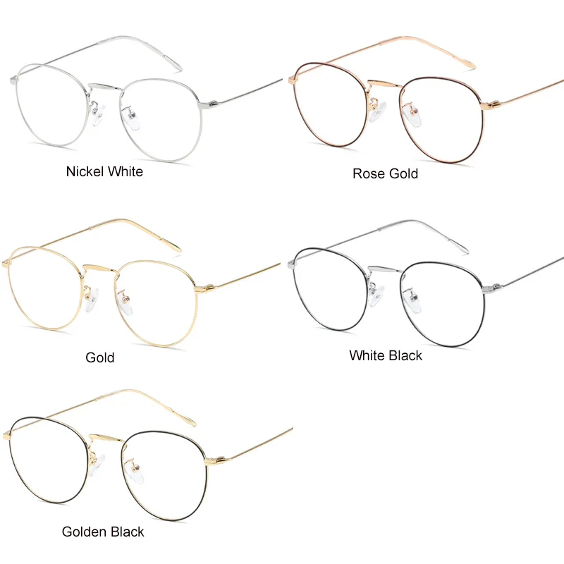 VEGA Eyewear ретро Овальный анти синий светильник очки из розового золота