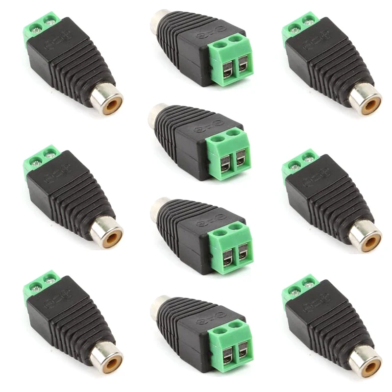 RCA штекер в AV винтовой терминал аудио-видео разъем динамик провод к адаптер |