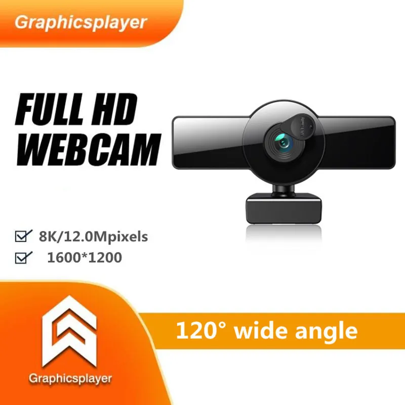 Веб-камера HD 8K 4k 2K с автофокусом, 1080p, 120 градусов
