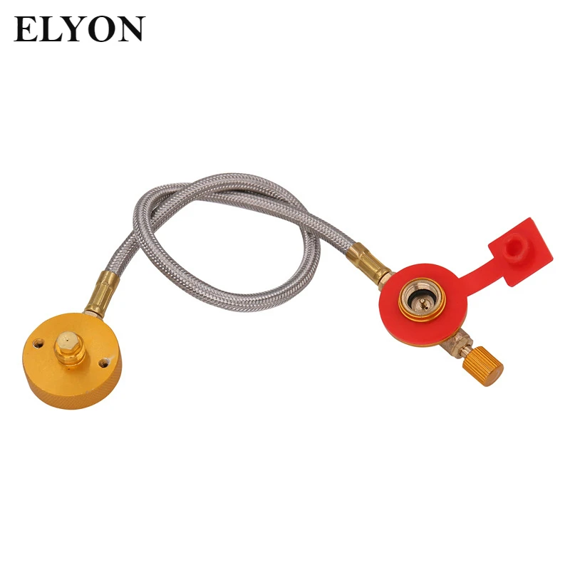 

ELYON Outdoor Camping Gas Stove Head Valve Adapter Converter + Hose Connecting Line + Air Nozzle Outdoor Stove Accessories