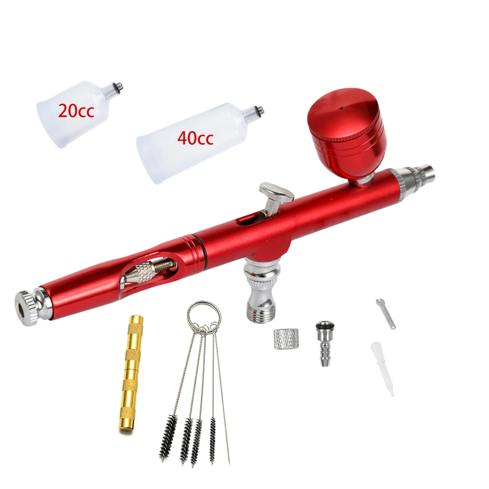 

Аэрограф Двойного действия с подачей одного действия, ручка, распылитель краски, набор пневматических инструментов для поделок, моделей, татуировок, макияжа, дизайна ногтей, тортов, автомобилей