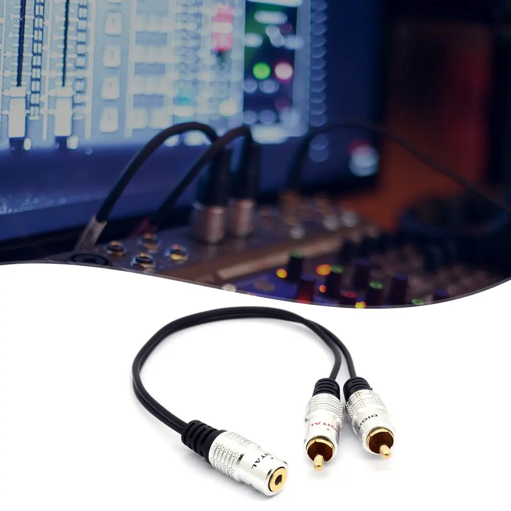 Изысканный дизайн прочный Pro 2 Rca штекер 3 5 мм стерео разъем кабель Aux Phono Jack адаптер