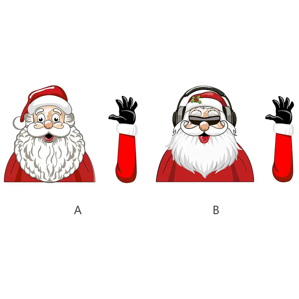 Рождественский развевающийся милый Санта Клаус стикер стеклоочистителя Съемный