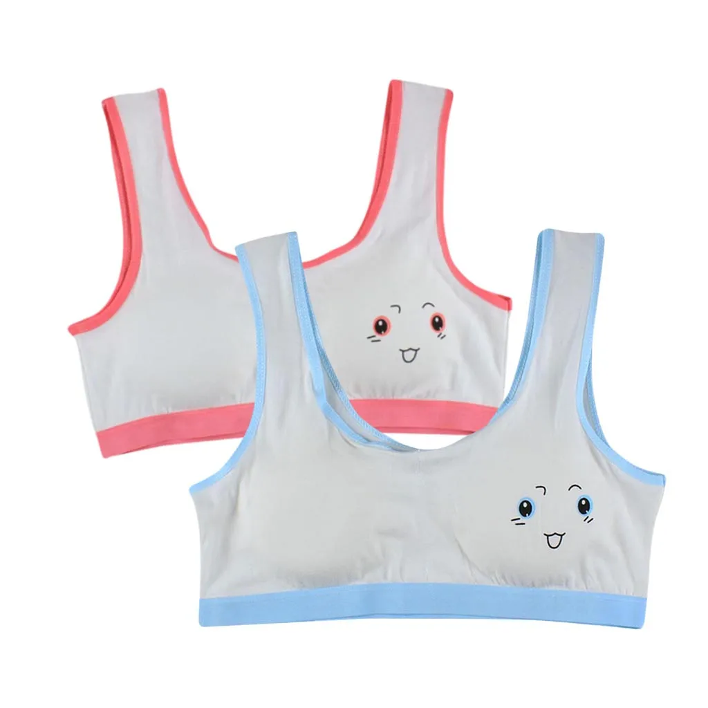 2 предмета новое милое нижнее белье с принтом для девочек бюстгальтер жилет