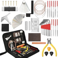 54pcs guitar repairing maintenance tool kits string ruler fret wrench set with carry bag care set of tools guitar accessories