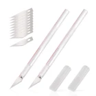 EHDIS, 2 шт., металлическая, стальная ручка, фотогалерея, 10 шт., блестящих лезвий, DIY, художественный нож, виниловая пленка, инструмент для резки автомобильной бумаги