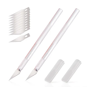 EHDIS, 2 шт., металлическая, стальная ручка, фотогалерея, 10 шт., блестящих лезвий, DIY, художественный нож, виниловая пленка, инструмент для резки автомобильной бумаги