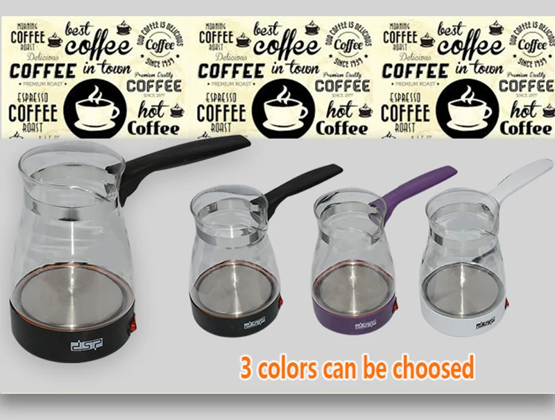 Glass Coffee Machine Turkey Coffee Maker Travel Electrical Coffee Pot Boiled Milk Coffee Kettle for Gift