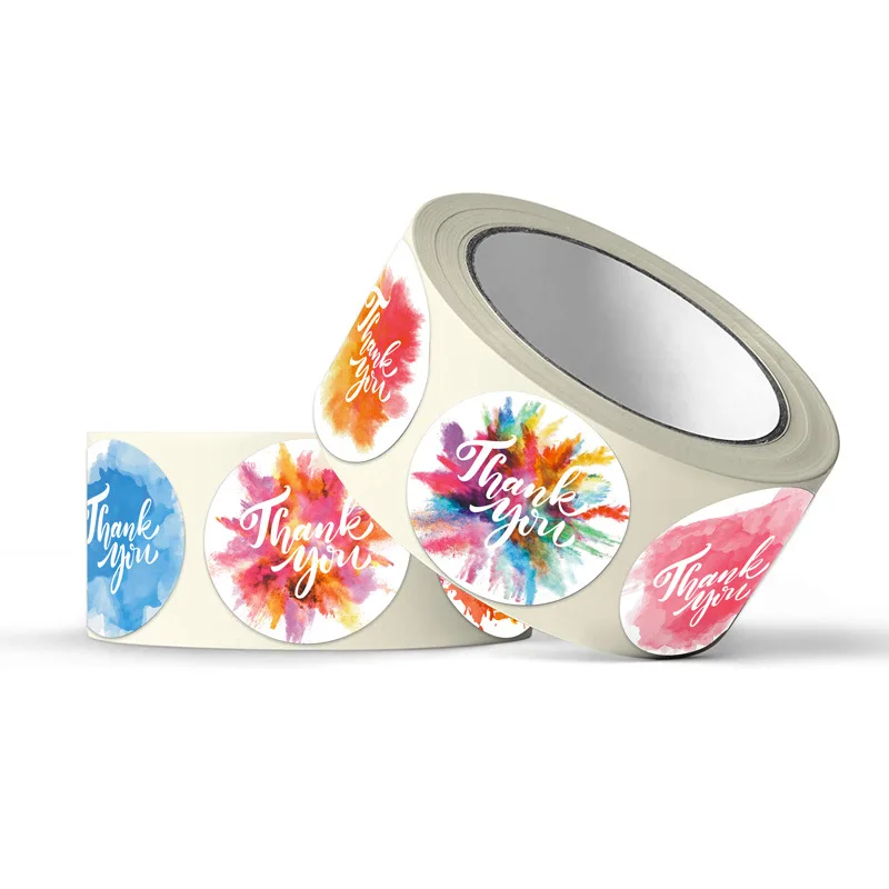 Новинка 8 потрясающих дизайнов круглые цветы спасибо наклейка s 1 дюйм