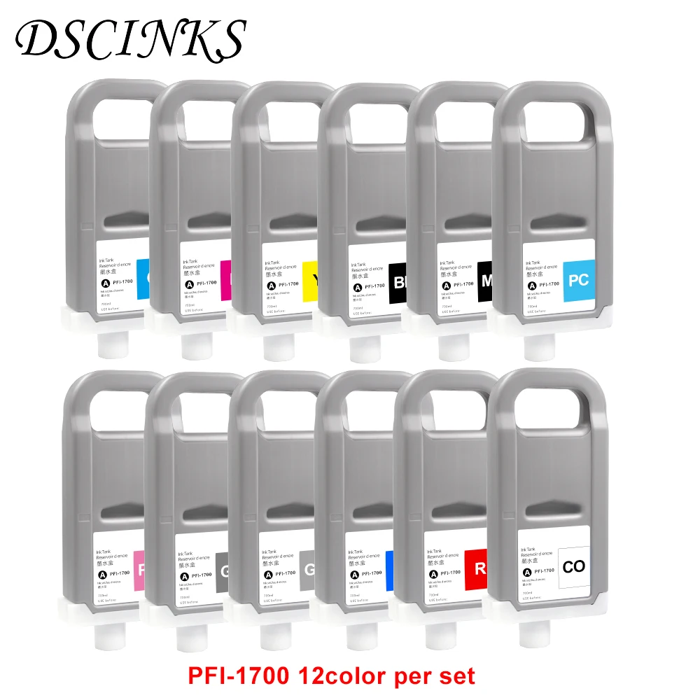 12color 100% PFI 1700 1700 compatible ink cartridge for Canon Pro 2000 4000 4000s 6000 6000s pro 2100 4100 6100 with pigment ink