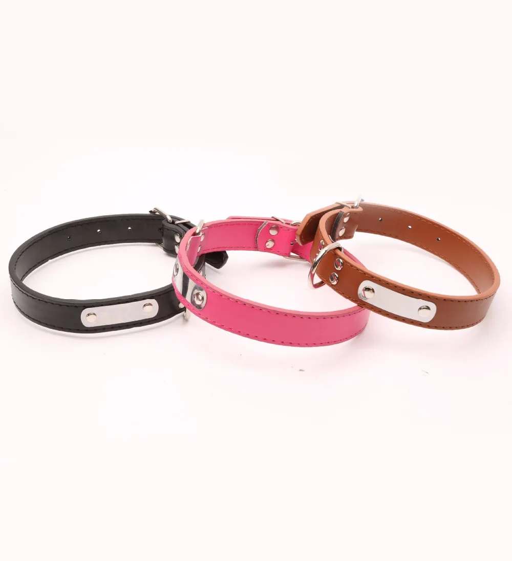 Большой прочный персонализированный ошейник для собак из искусственной кожи с
