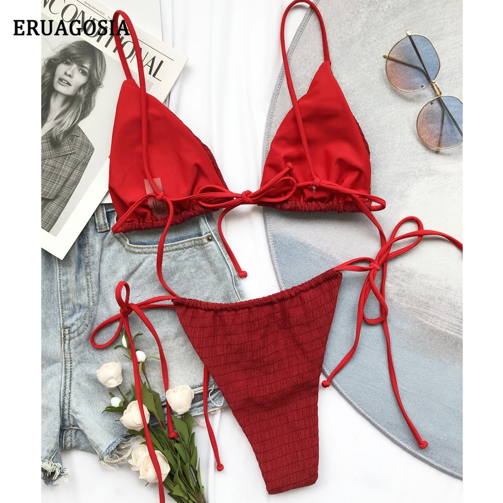 

Sexy Bikini 2021 Swimwear Women Swimsuit Push Up Bathing Suit Micro Bikinis Set Two Pieces Bather Solid Beachwear Female Biquini