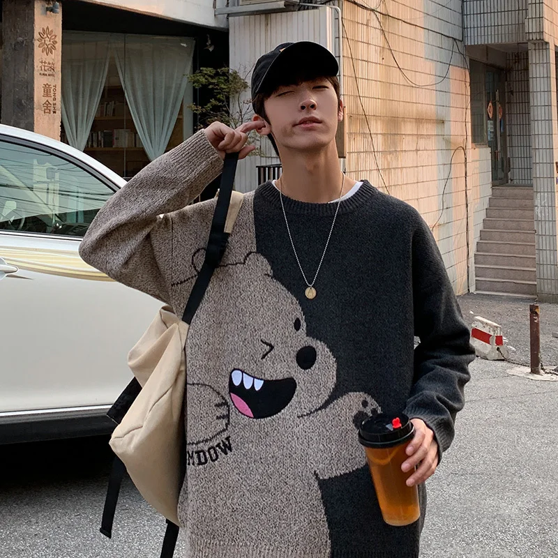 

ZAZOMDE Jumper Sweater Men Winter Warm Stitch Pullover Harajuku Anime Sweat Tops Christmas 2020 Aesthetic Gothic Clothes Hipster