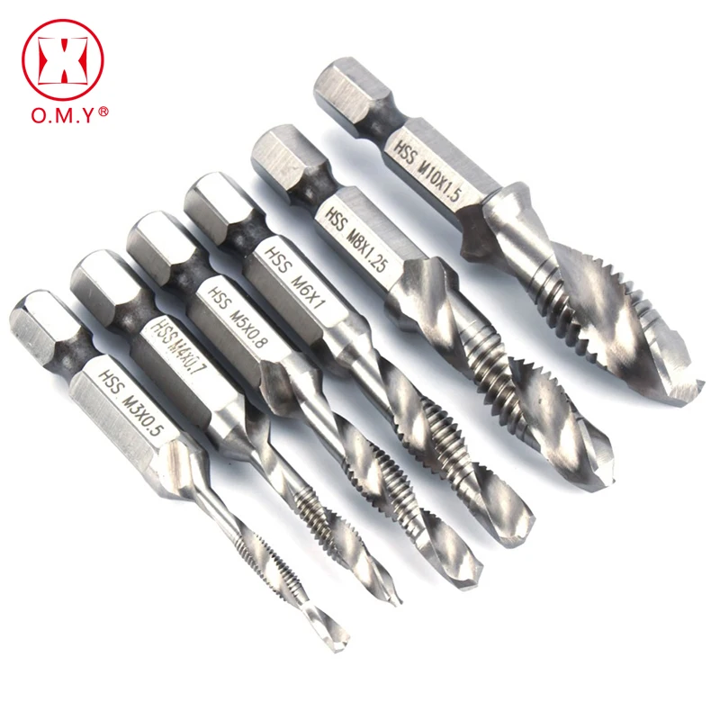 OMY 6 шт. шестигранный хвостовик для фрезерования канавок комплект метрики вилки