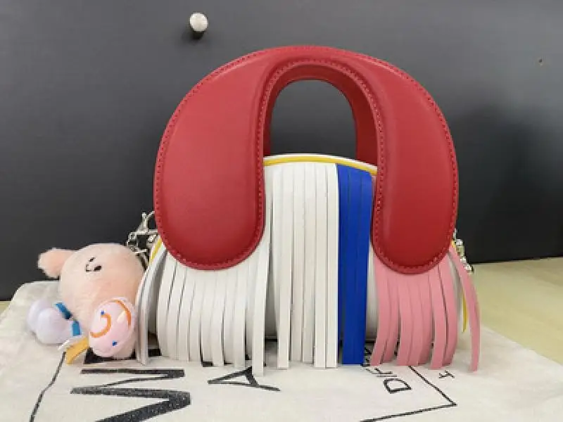 

Luxury Genuine Leather Mini Women's Handbags Fashion Tassel Letter Women Shoulder Bag Semicircle Small Crossbody Bags For Women