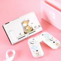 transparent switch protective shell pink tpu cartoon ns joycon controller protection case cover for nintendo switch accessories