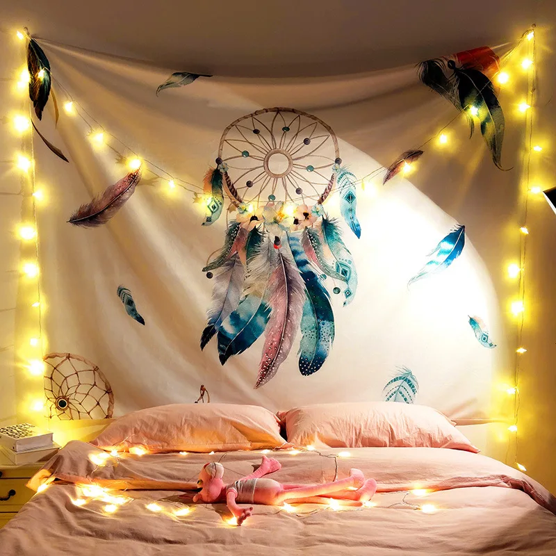 Милый розовый гобелен в стиле аниме для девочек на стену украшение спальни