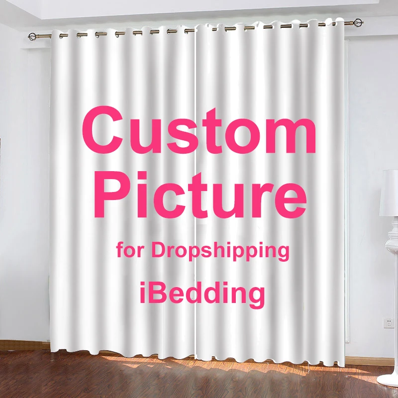 

iBedding Custom Windows Curtains for Living Room Curtain POD Customized Photo Home Decor with Hooks 2 Panels