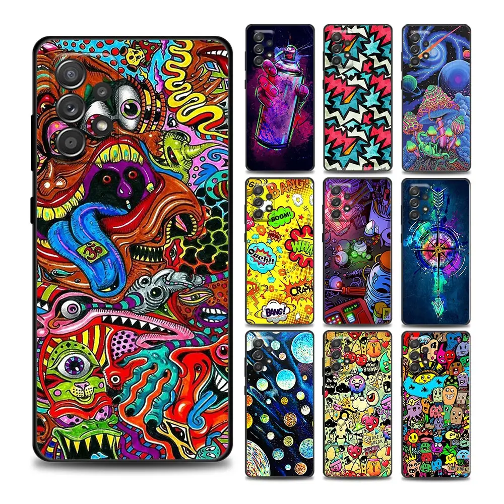 

Anime Graffiti Sticker Phone Case for Samsung A01 A11 A12 A21S A31 A41 A42 A51 A71 A02S A32 A02 A52 A72 A22 A52S A03S TPU Cover