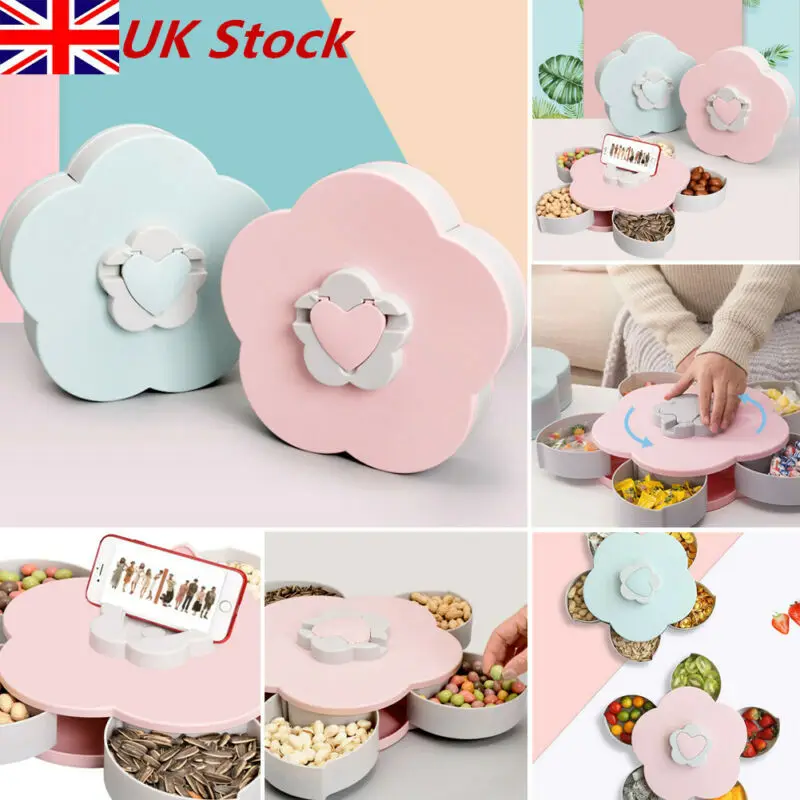 Faroot Цветок образный Вращающийся Конфеты коробочка мыльница поднос для закусок