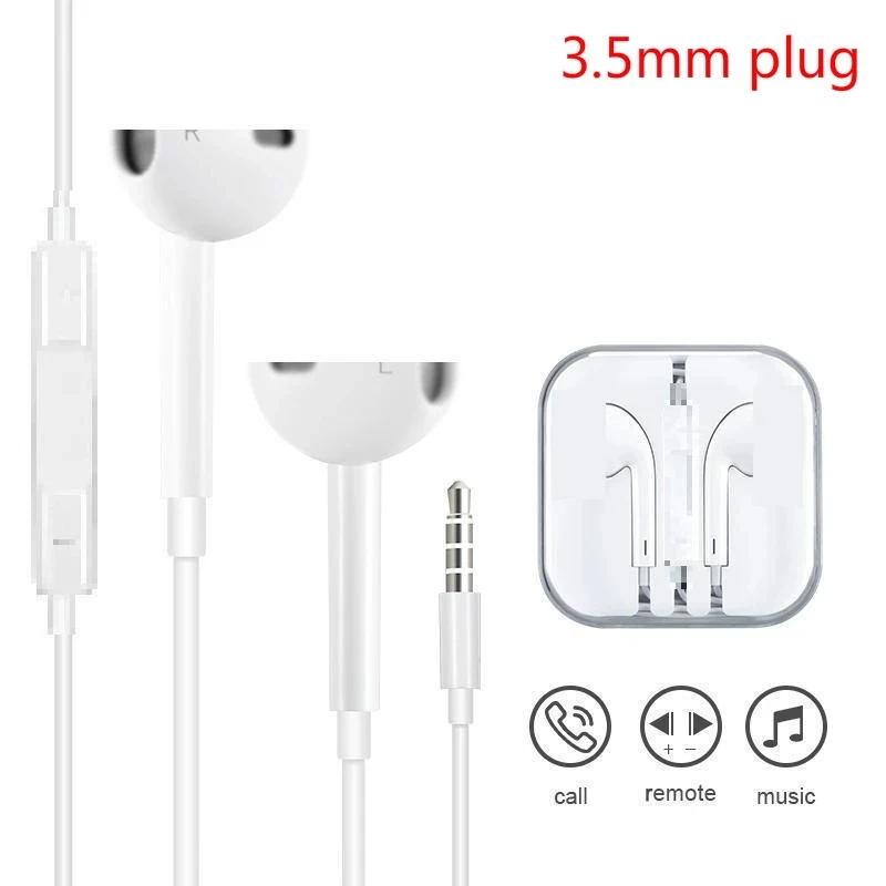 Universal Wired Earphone Lightning Type-C In-Ear Stereo Earphones Sport Earbuds Bass Hands-Free Head Set With Mic For IPhone | Электроника