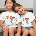 Футболка Ариэль маленькая Русалочка, винтажная модная эстетичная белая детская футболка с милым рисунком, хипстерский топ для девочек