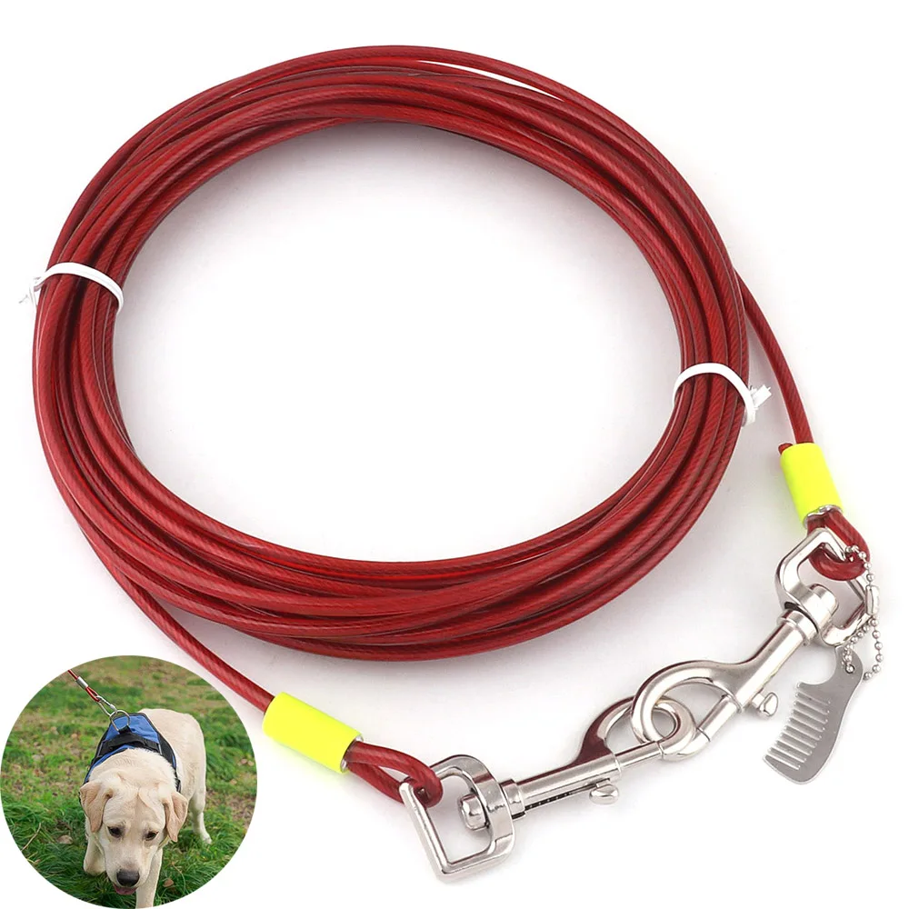 Krawatte Aus Starke Hund Leine Blei Rot Pet Kabel für Hunde Bis zu 120 £ 30 Fuß haustier Drag Leine seil Outdoor Camping Kragen Hardware