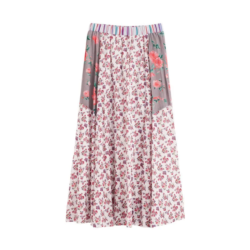 Женская винтажная трапециевидная юбка в стиле ретро свободная с цветочным