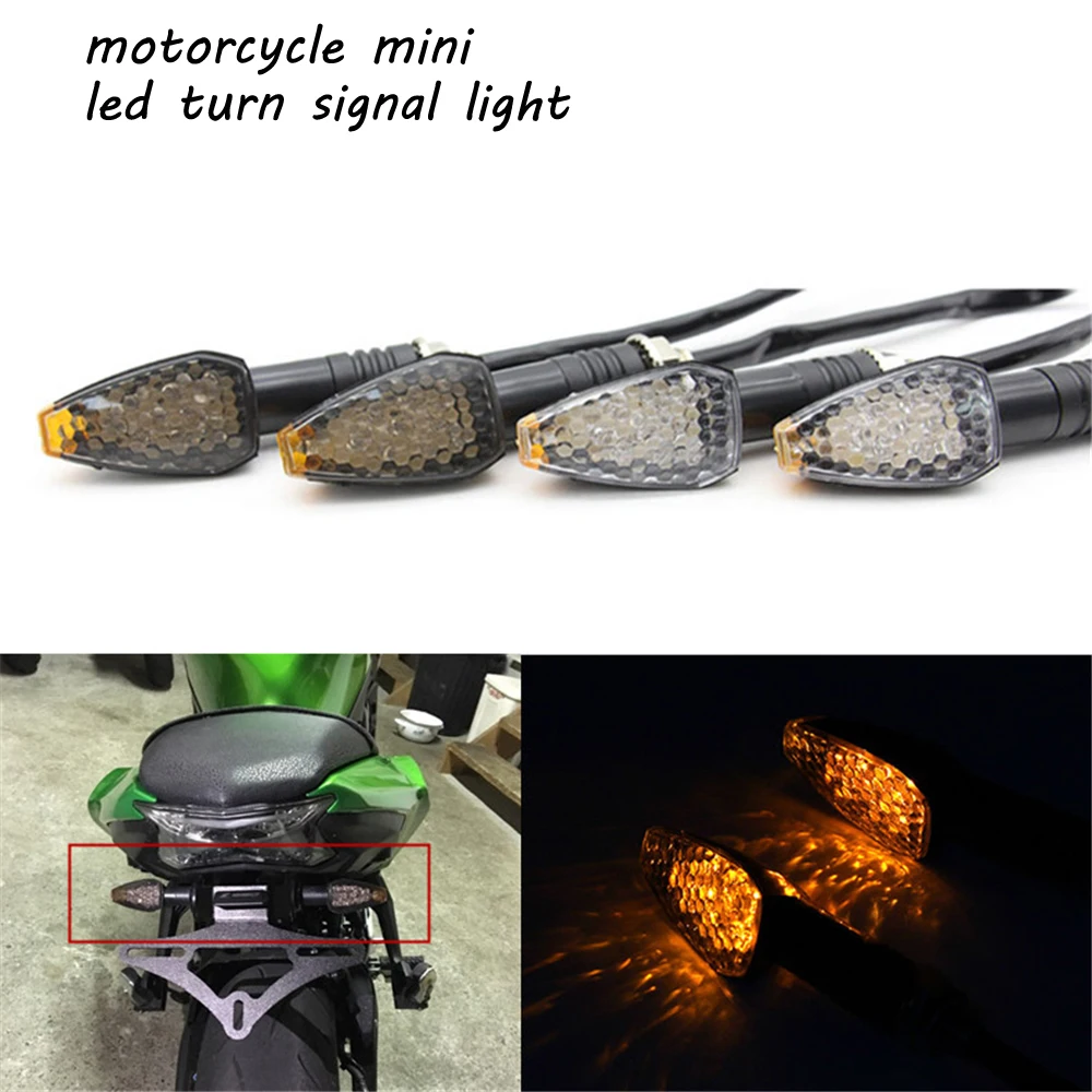 

2PCS 12V Mini Motorcycle LED Turn Signals Lights Universal Flashers Lamp Motocross Turn Signal Indicator Blinkers For cafe racer