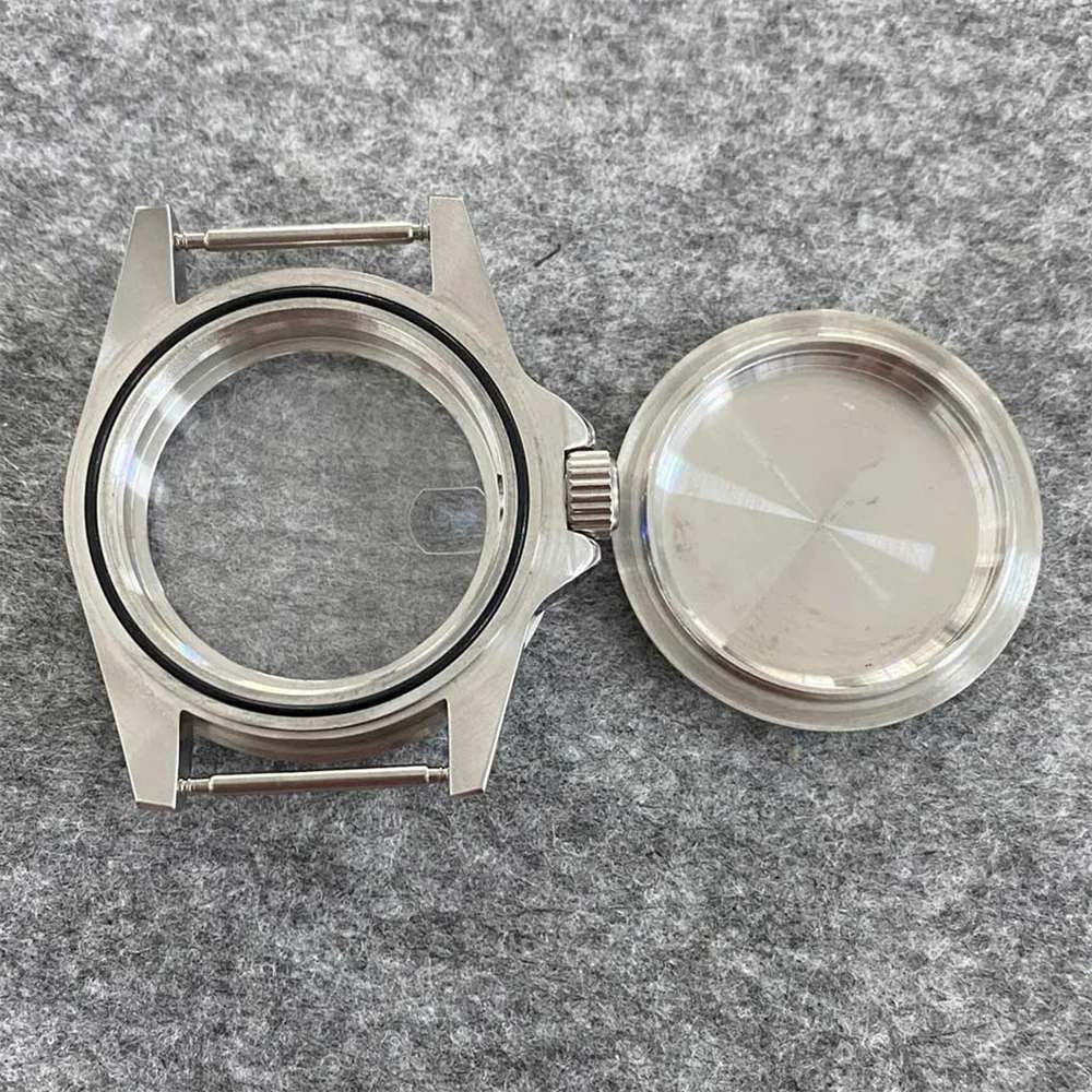 120Clicks Unidirectional Rotation 39.5MM Stainless Steel Case for NH35 NH36 Movement Retro Magnifying Mirror Sapphire Watch Case